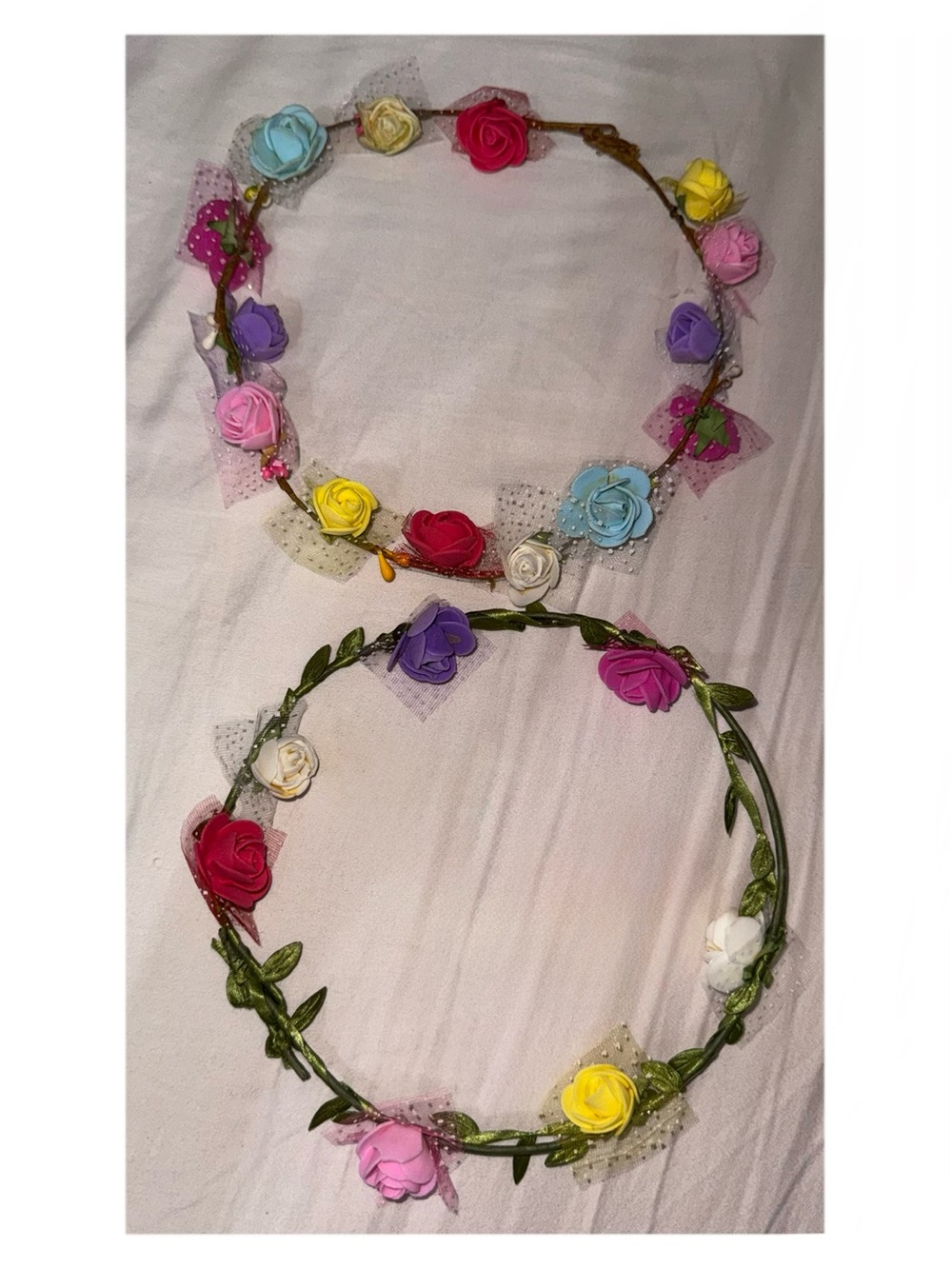 2 Girls Boho Floral Crown Headband